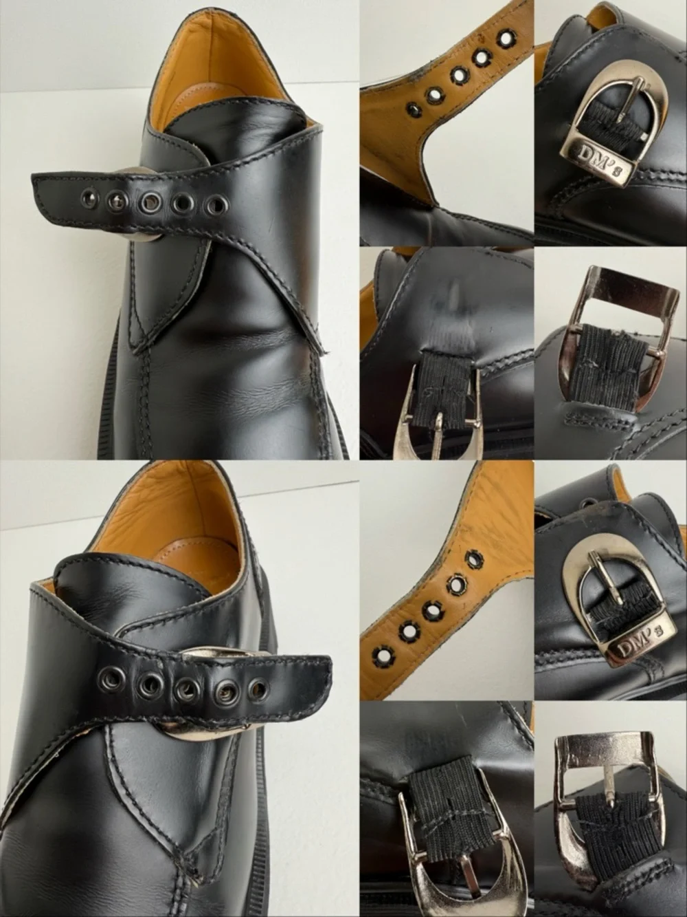 Vintage Dr. Martens England Black Heel Buckle Leather Mary Janes Oxfords UK 5 - Picture 13 of 16